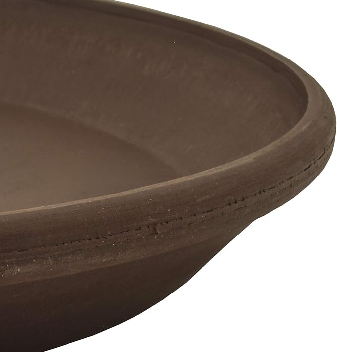 PSW Pot Collection AP30C 12-inch Plastic/Stone/Wood Composite Plant Saucer Drip Tray – No Drainage Hole (Drillable), Indoor/Outer Water Tray, Chocolate