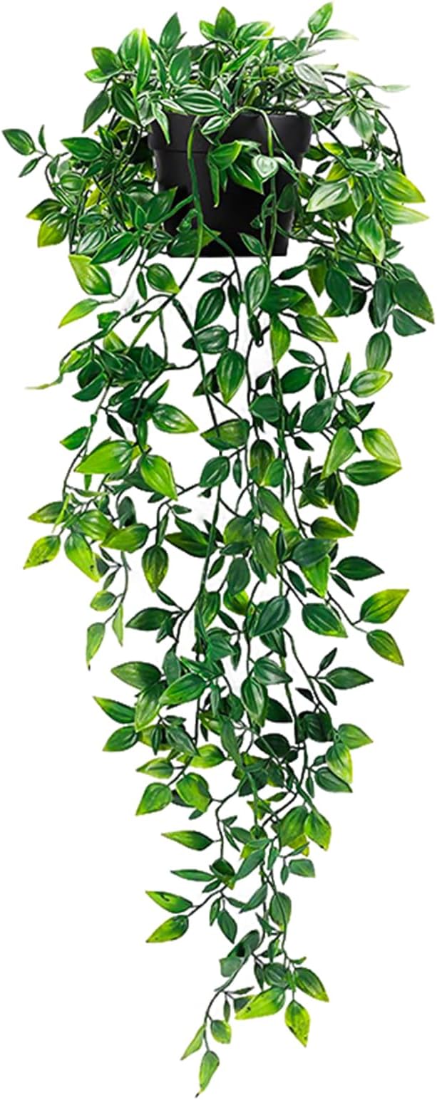 Clearain Fake Plants Hanging Artificial Potted Faux Eucalyptus Plants for Boho Farmhouse Bathroom Office Desk Wall Bookshelves Room Accessories Decorations