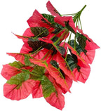Artificial Caladium Plant with Red and Green Leaves, Red Leaf Artificial Plants Decoration Simulated Bonsai Potted Decor Home Room Party Wedding Office Floor(Rosered(No Flowerpot), 85cm)