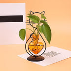 Plant Terrarium Plants Propagation Station Cat Lover Gifts for Women Home Office Decor Cat Desk Accessories