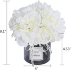MOOMASS Artificial Peony and Glass vase Decoration, Ins Style Artificial Flower Glass Bottle Set