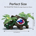 Aquarium Decorations Cave Silk Aquarium Plants Betta Fish Tank Decor Ornament, Soft & Safe Fish Tank Accessories, Goldfish Bowl Decor Artificial Driftwood