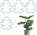 4 Pcs Iron Monstera Plant Support Monstera Trellis with Bamboo Clamp, 6.5x5.5 Inch Plant Stakes for Indoor Plants, Sturdy Metal Frame for Climbing & Thriving Growth (Green)