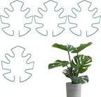 4 Pcs Iron Monstera Plant Support Monstera Trellis with Bamboo Clamp, 6.5x5.5 Inch Plant Stakes for Indoor Plants, Sturdy Metal Frame for Climbing & Thriving Growth (Green)