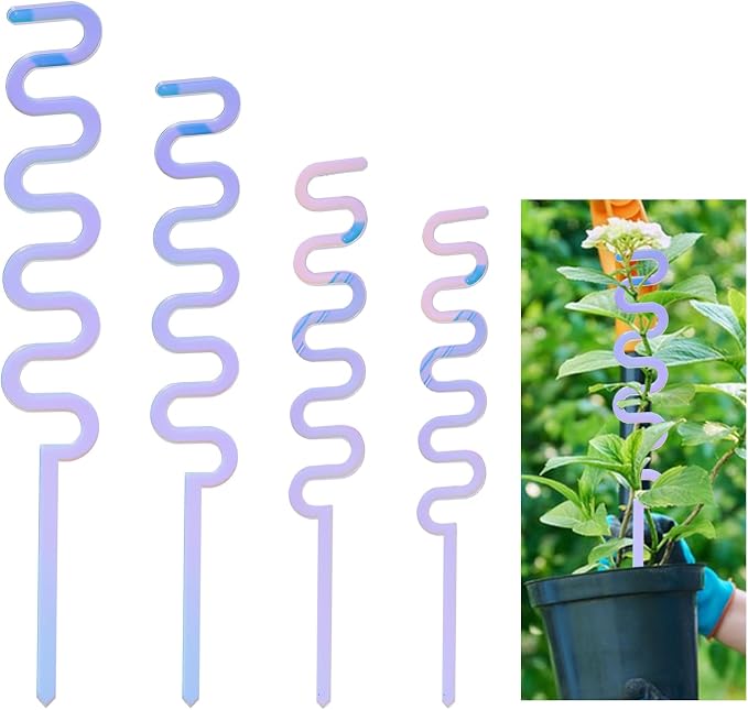 CHGCRAFT 4pcs Colorful Acrylic Wave Trellis Garden Trellis for Decorative Potted Climbing Vines and Flowers for Indoor and Outdoor Use, Wave