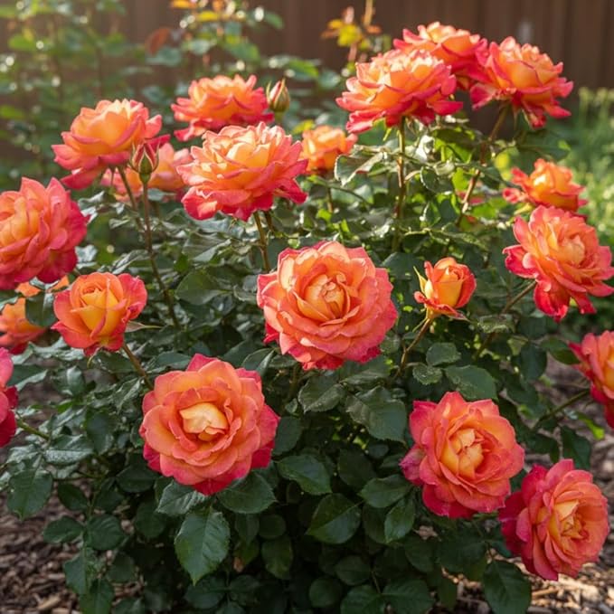 Rose Live Plant, Roses Flower Plant, Fragrant Flower for Planting, 4-6 Inches Tall, Bush Shrub Plants, Well Rooted, Ready to Grow (Red Yellow Rose)