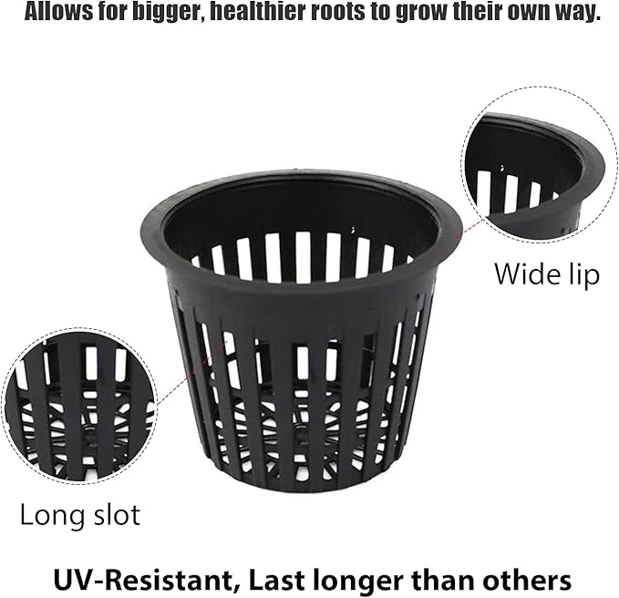3 Inch Net Pots for Hydroponics 30 Packs with Plant Labels 30Pcs Heavy Duty Wide Mouth Net Cups Slotted Mesh Pot hydroponics Supplies