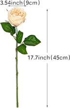 DUYONE Fake Flowers for Decoration Home Decor Artificial Flowers Austin Rose Peony Latex Fake Flower Living Room Decoration Vivid Pink Roses Peonies (Champagne 4pcs)