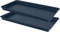 VUWEZ Rectangle Plant Tray, Plant Drip Tray, Plant Pot Saucers, Plant Germination Trays, Plant Saucers, 17.5'' x 10.6'' x 1.5'' (2 pack), Blue