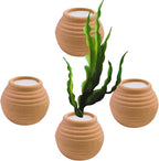 4 PCS Aquatic Plants Fixed Ring Set, Anti-Floating Ceramic for Fixing Water Plants Fish Tank Landscaping Ornaments Aquarium Decoration (Red)