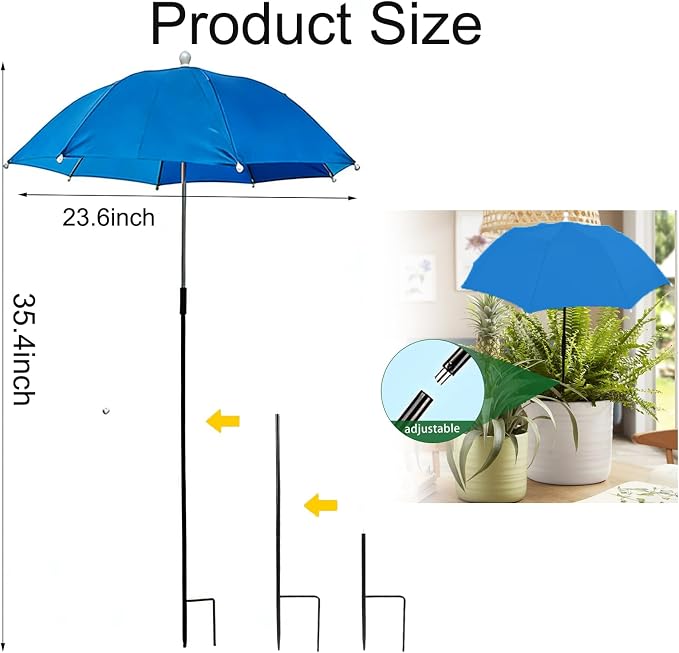 Upgraded Plant Umbrellas for Outdoor Plants, 26" Larger Garden Plant Umbrella Shade with Adjustable Hight, 43.4" Higher Sun Shade for Plants, Potted Plant, Garden Beds
