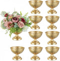 Sziqiqi Urn Vase Gold Centrepiece: 5.5in Small Vases for Wedding Table Decorations - Metal Flower Arrangement Pots Set of 10 - Vintage Honeycomb Vase for Party Reception Dinner Table