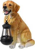 Garden Dog Statues Outdoor Decor, Solar Lights Outdoor Golden Retriever Figurine Solar Dog Ornaments for Patio, Lawn, Yard Art Decoration, Housewarming Garden Gifts for Mom