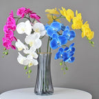 Htmeing 38 Inch Artificial Phalaenopsis Flowers Branches Real Touch (Not Silk) Orchids Flowers for Home Office Wedding Decoration,Pack of 2 (White)