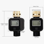 MOES Water Flow Meter with Brass Inlet Metal Thread, Measure Gallon/Liter Consumption and Flow Rate for RV Water Tank Filling, Outdoor Garden Hose Watering, Lawn Sprinkler and Nozzle Sprayer, 2 Pack