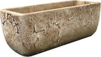 Classic Home and Garden Dakota Rectangular Planter Box w/Drain Plug - Small Succulent Pots for Window Sills & More - Shallow Trough Planter for Indoor Outdoor Use (8” Earth Moss Gray)