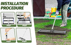 Updated Lawn Leveling Rake 40"x10", Lawn Leveler with Aluminum Rollers, Yard Leveling Rake Stainless Steel with 27-80" Adjustable Handle, Heavy-Duty Ground Leveler Suit for Garden, Golf Lawn, Farm