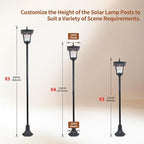 63" Solar Lamp Post Light,Outdoor Waterproof Solar Post Light,Garden Lights for Backyard, Pathway, Patio,Lawn, Driveway Decor