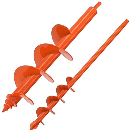 Insaga Garden Auger Drill Bit for Planting, Drill Augers for Digging Holes, Auger Post Hole Digger fits 3/8'' Hex Drive Drill, Perfect for Planting Bulbs and Potted Plants (1.6''x16''+3.5''x16'')