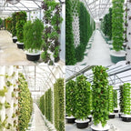 Hydroponic Grow Tower Vertical Aeroponic Tower for Fruits,Flowers,Vegetables 9 Layer 36 Pots Planter with Water Tank and Pump Black