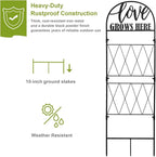 hogardeck 45 * 14 inch Metal Garden Trellis for Climbing Plants Flowers Outdoor,Heavy Duty,Black Coating Rustproof Trellis for Rose, Vegetable, Flowers, Perfect for Training Climbing Plants (1Pcs)