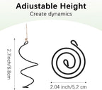 6 Pcs Hanging Air Plant Holder Air Plant Hanger Set Adjustable Rust-Resistant Iron Rings with Jute Ropes, Soilless Plants Stand Tillandsia Succulent Display Container for Home Office Decor