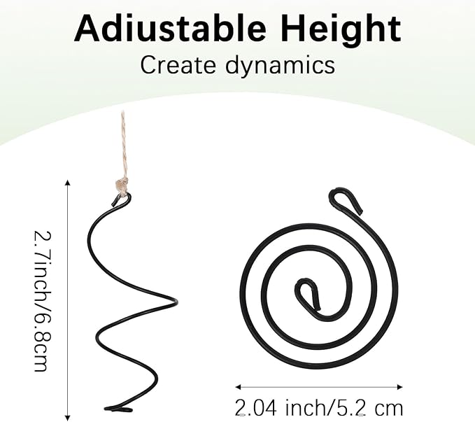 6 Pcs Hanging Air Plant Holder Air Plant Hanger Set Adjustable Rust-Resistant Iron Rings with Jute Ropes, Soilless Plants Stand Tillandsia Succulent Display Container for Home Office Decor