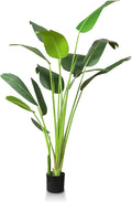 TRESIL 55 inches - Bird of Paradise Artificial Plant, Comes with Black Pot, Large,Vibrant Banana Leaf Design, Faux Plants Indoor, Floor Plants for Living Room Decor, Ideal for Home Garden & Office