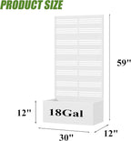 Casaphoria Metal Raised Garden Bed with Trellis, 59"x30"x12" Planter Box for Climbing Plants, Vegetables & Vines, Features Drainage Holes and Privacy Screen, White-Harold