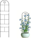 46" Metal Garden Trellis, 3-Section Plant Trellis for Climbing Plants Indoor & Outdoor, Plant Support for Roses, Vines & Vegetables, 1 Pack, Black