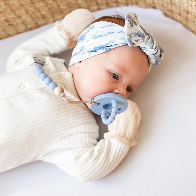 BQUBO Baby Turban Hats and Mittens Set Newborn Infant Hospital Hats Caps with Bows for Baby Boys Girls 0-12 Months