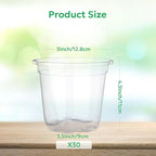 Bluepro 30 Packs 5 Inch Reinforced Clear Nursery Pots with Drainage Holes, Transparent Plastic Plant Pot Seedling Planter for Vegetable Propagation, Root Cutting, Seed Starting