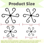 12 PCS Plant Stem Support, Plant Stakes for indoor Plants Plant Clips for Climbing Plants, Plastic Monstera Plant Support Accessories for Potted indoor Plant in Various Growth Stage(4 Sizes, 3 Colors)