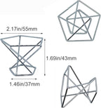 20 PCS Air Plants Holders Unique Geometric Metal Plant Stands Airplants Container Live Air Fern Display Racks Small Decor Items for Shelf (Silver)