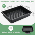 RooTrimmer 10 Pack Seed Starter Trays - Heavy Duty Plastic Flats, Fits 54 Cell Plug Tray, Seedling Tray for Carrying and Holding Plant Nursery Pot,Seed Germination & Plant Propagation (TD377)