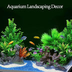 2 Pack Aquarium Decor Plastic Plants Extra Large Artificial Fish Tank Plants Tall Fish Tank Decorations- Green 12" Tall