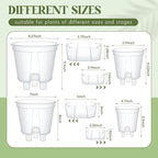 Wonderjune Self Watering Pots for Indoor Plants with Deep Reservoir and High Drainage Holes for Outdoor Plants and Flowers, Bare Root Planter(4.72''/5.91''/7.09''/8.27'',Clear,4 Pcs)