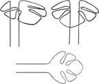 M METERXITY 3-Pack Monstera Plant Support, 11x5.9 Inch Reusable Sturdy Alloy Plant Support Stakes Unique Design for Potted Plants Flowers/Vegetables/Indoor Outdoor Climbing Plants [Black]