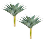 Velener Artificial Outdoor Blue Agave Plant - Small Size UV Resistant Fake Agave Plants for Indoor and Outdoor Decor(18 Inch)-2 Pack