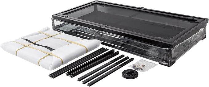 REPTI ZOO 50 Gallon Reptile Glass Tank Terrarium 2 in 1 Side Meshes and Side Glasses Double Hinge Door with Screen Ventilation Tempered Glass 36" x 18" x 17.75"