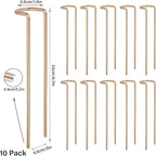 8.7 Inch Indoor Plant Trellis -10 Pack Small Gold Plant Supports for Outdoor Plants, Monstera Trellis Stakes & Stem Holders, Durable Iron Garden Flower Support for Young Plant Growth