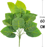 Artificial Caladium Plant with Red and Green Leaves, Red Leaf Artificial Plants Decoration Simulated Bonsai Potted Decor Home Room Party Wedding Office Floor (Green(No Flowerpot), 60cm)