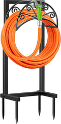 TomCare Garden Hose Holder Heavy Duty Water Hose Holder Holds 160 FT Hoses 4 Spikes Hose Reel Freestanding Hose Hanger Sturdy Hose Storage Stand for Outside Yard Lawn