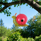 37" Bird Houses for Outside, Outdoor Metal Snail Birdhouse with Hanging String & Poles for Patio, Yard, Garden