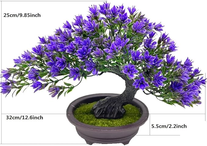 Artificial Bonsai Tree Juniper Faux Plants Indoor Small Fake Plants Decor with Black Pots for Home Table Office Desk Bathroom Shelf Bedroom Living Room Farmhouse Decorations