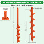 SELEWARE Auger Drill Bit for Planting - 3"x 32" Heavy-Duty Garden Auger Drill Bit, Fits 3/8" Hex Drive Drill - Bulb Planter Tool, Auger Post Hole Digger for Bulbs, Flowers, Fence Posts