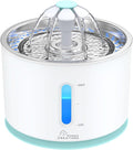 Wonder Creature Cat Water Fountain 2.4L/81oz for Multiple Cats, Stainless Steel Lid Automatic Pet Fountain with Ultra Quiet Pump, LED Light & Water Level Window