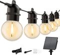 Brightown 34FT Outdoor Solar String Lights - LED G40 Pro Patio Energy Saving with 11 Shatterproof Bulbs, 3 Light Modes Waterproof Hanging Lights for Outside Garden Backyard Decor - Last for 20Hrs+