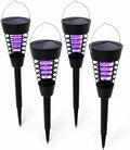 4 Pack Solar Bug Zapper Outdoor Waterproof Solar Powered Mosquito Zapper Repellent Outdoor Patio,Cordless & Auto On/Off Trap Light with Hook for Small Fly Zappers for Garden Backyard Gnat for Outside