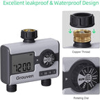 Water Timer for Garden Sprinkler Hose Timer with Rain Delay, Manual, Automatic Watering System Programmable，2 Outlet